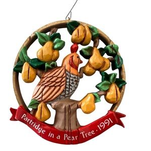 Vintage Hallmark 1991 Keepsake Christmas Ornament Partridge in a Pear Tree